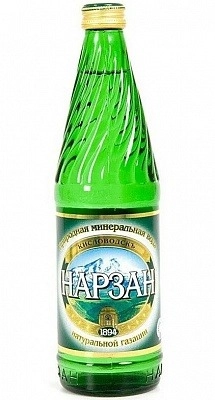 Вода "Нарзан" 0.5 литра газированная Элита золотой, стекло, 12 шт. в уп.
