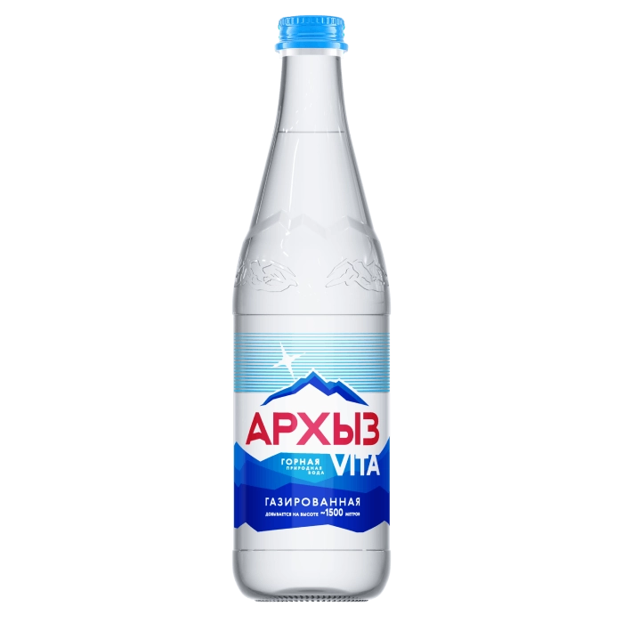 Вода "Архыз" 0.5 литра, газ., стекло, 20 шт. в уп.